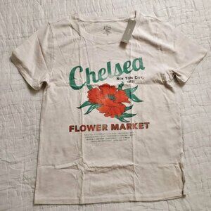 NEW J Crew Womens Chelsea Flower Market Graphic Cotton Tee NWT M New York City